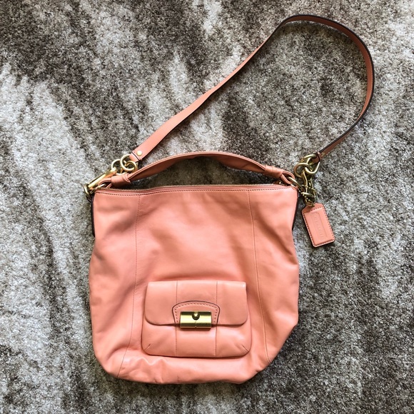 Coach Handbags - Coral Medium Crossbody Coach Bag